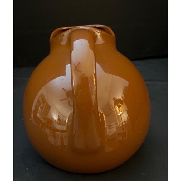 Hall 633 Brown Ball Pitcher Ice Lip USA  7 1/2”x 8” - Picture 5 of 8